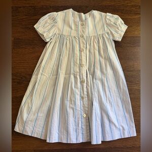 Hannah Kate Button-Front Pastel Striped Dress